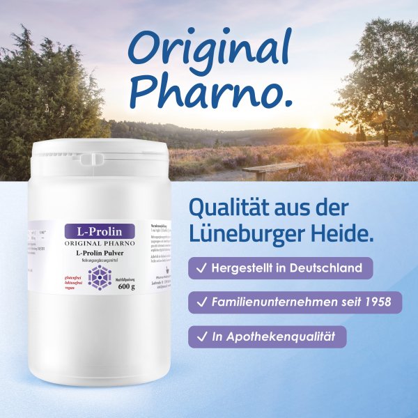 L-Prolin-pulver-600g  Etikett